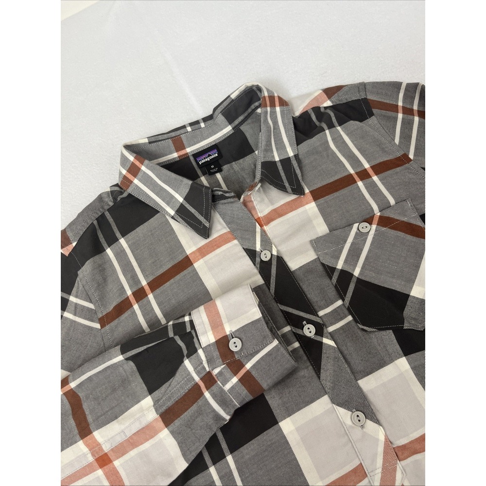 Patagonia Popover Shirt Womens Medium Featherstone Plaid Tunic Top 59075